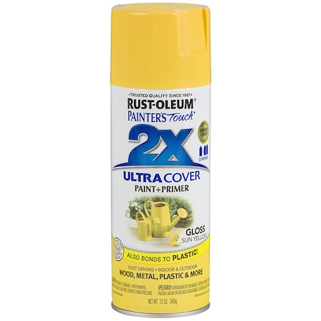 Rust-Oleum Spray Paint, Sun Yellow, Gloss, 12 oz 249092